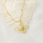 Collar Cruz NÁCAR Y TURQUESA