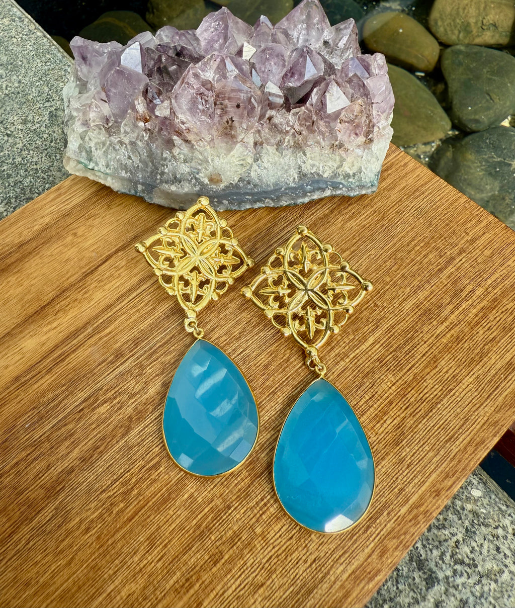 Aretes Nudo Cuarzo