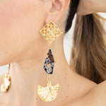 Aretes Nudo Geoda Cuarzo
