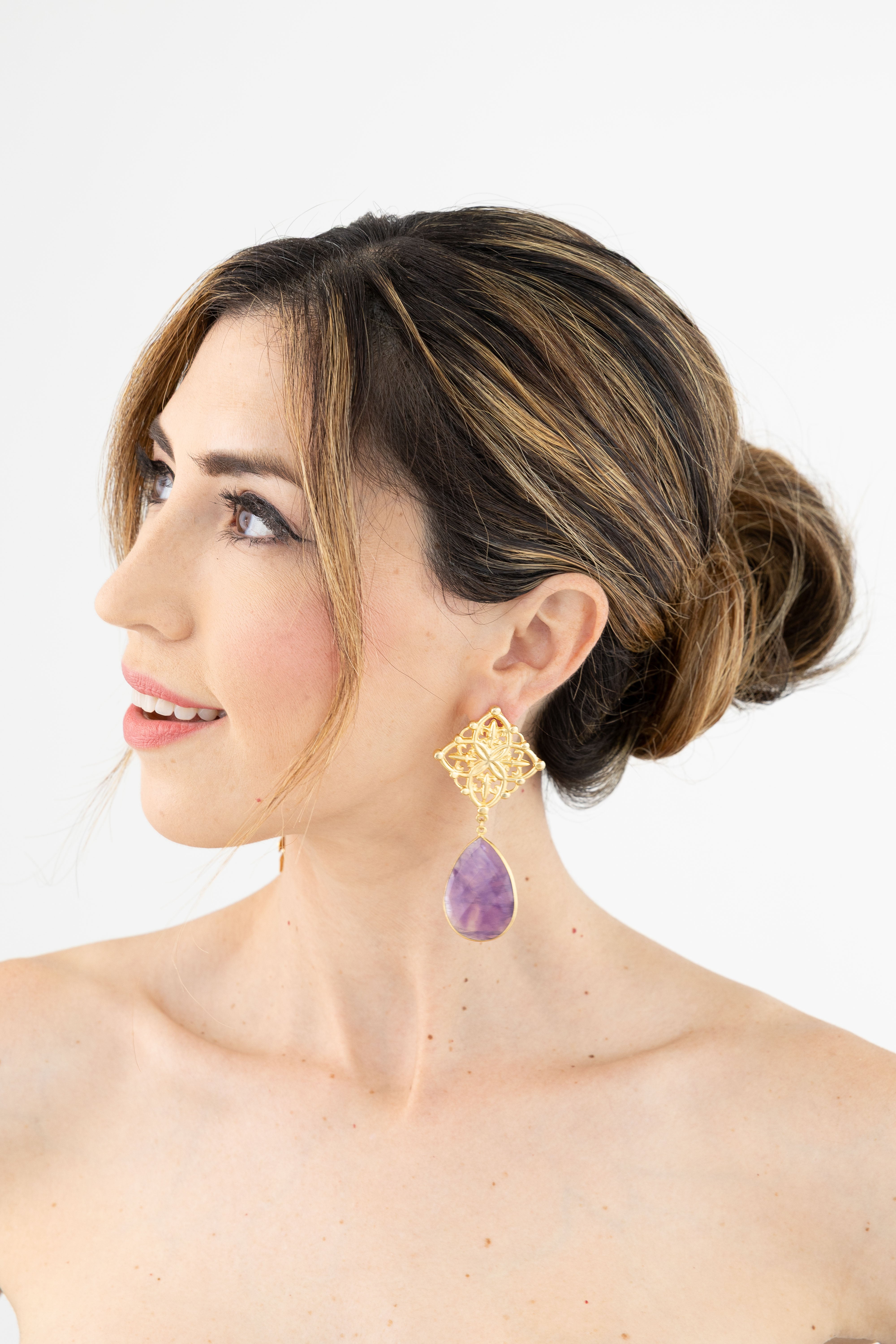 Aretes Nudo Amatista