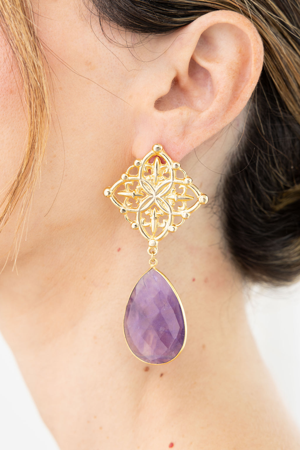 Aretes Nudo Amatista