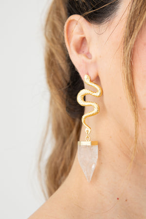 Aretes Serpiente Cuarzo