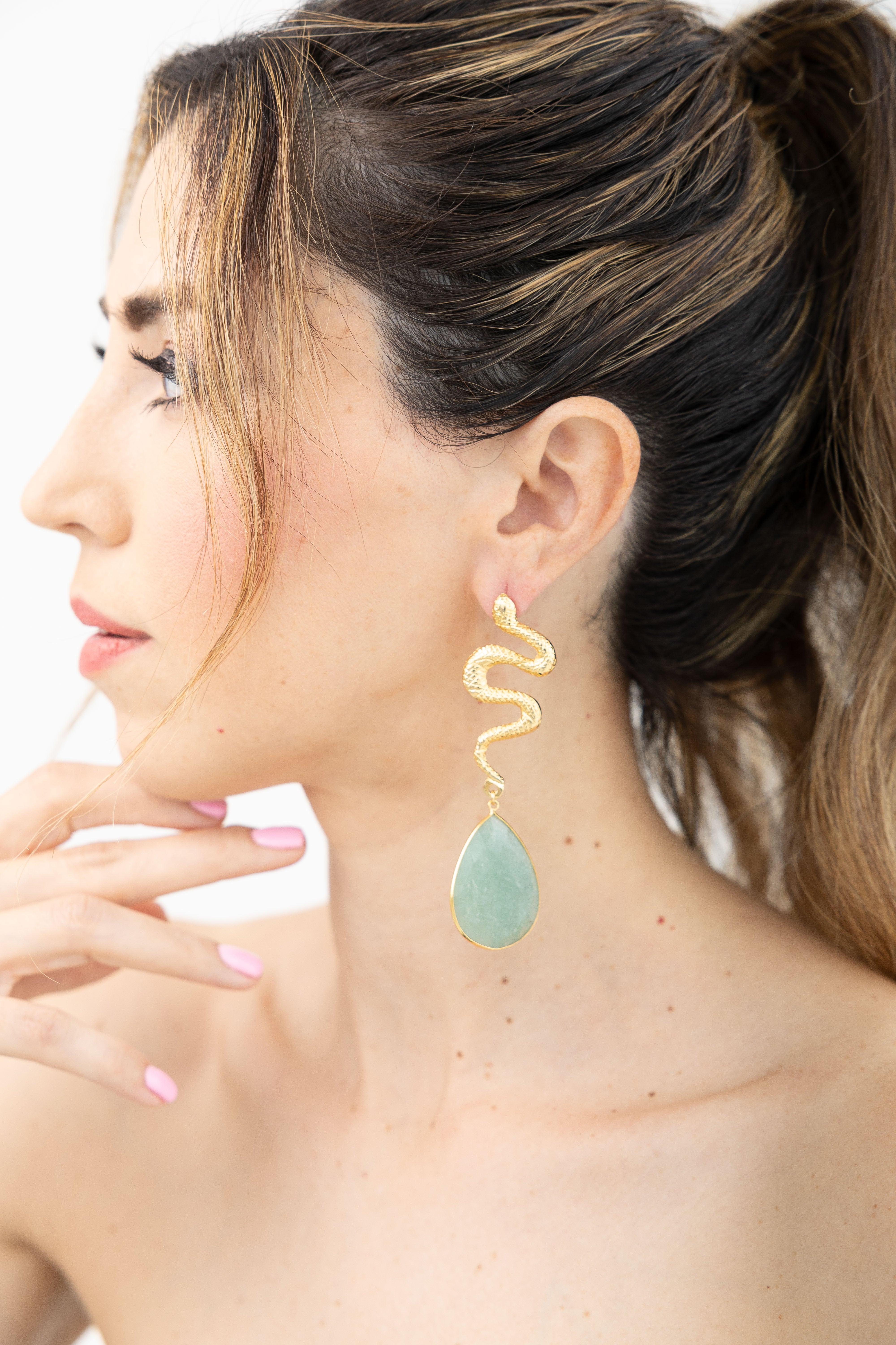 Aretes Serpiente Jade