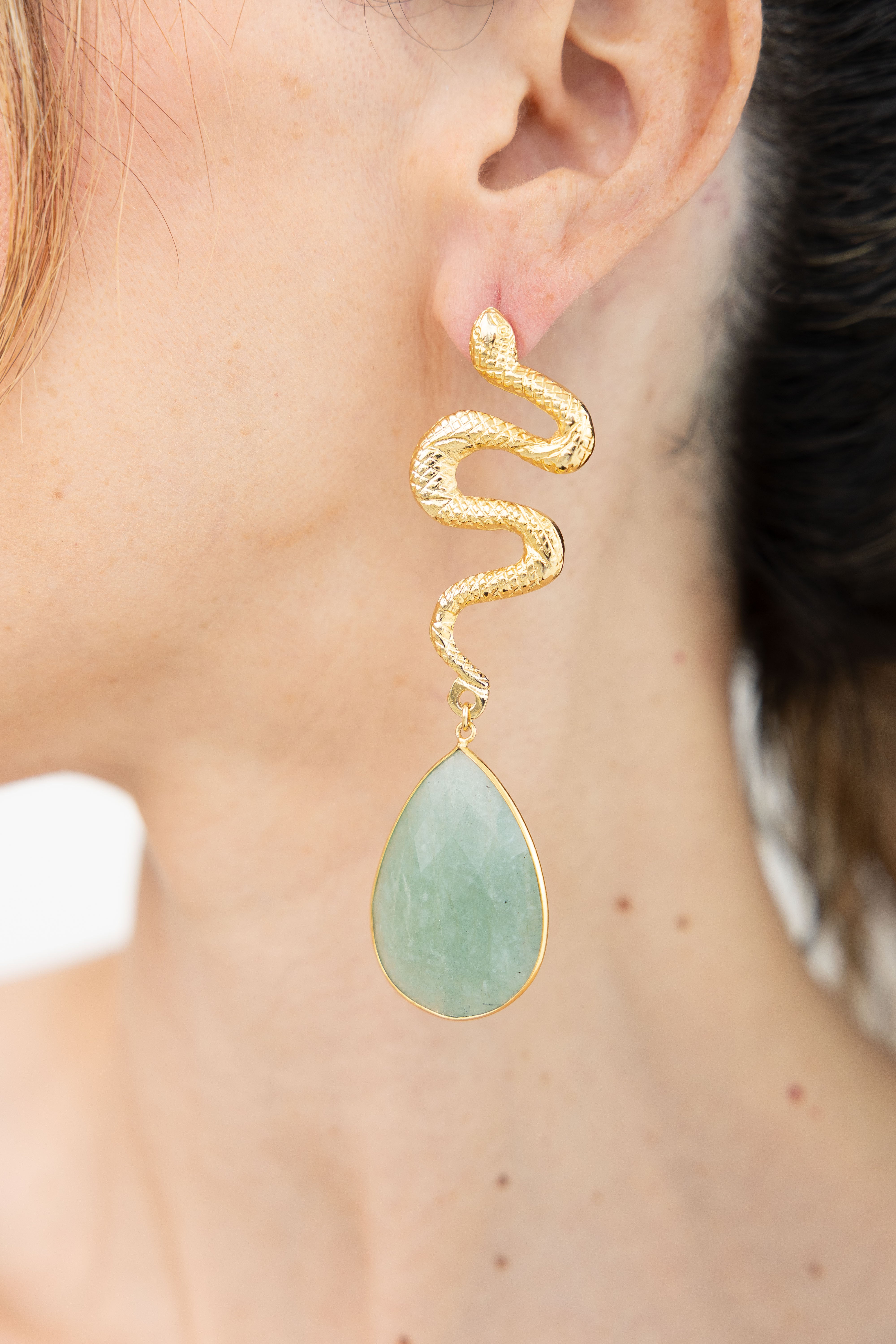 Aretes Serpiente Jade