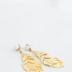 Aretes Perla Hoja Grande