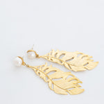 Aretes Perla Hoja Grande
