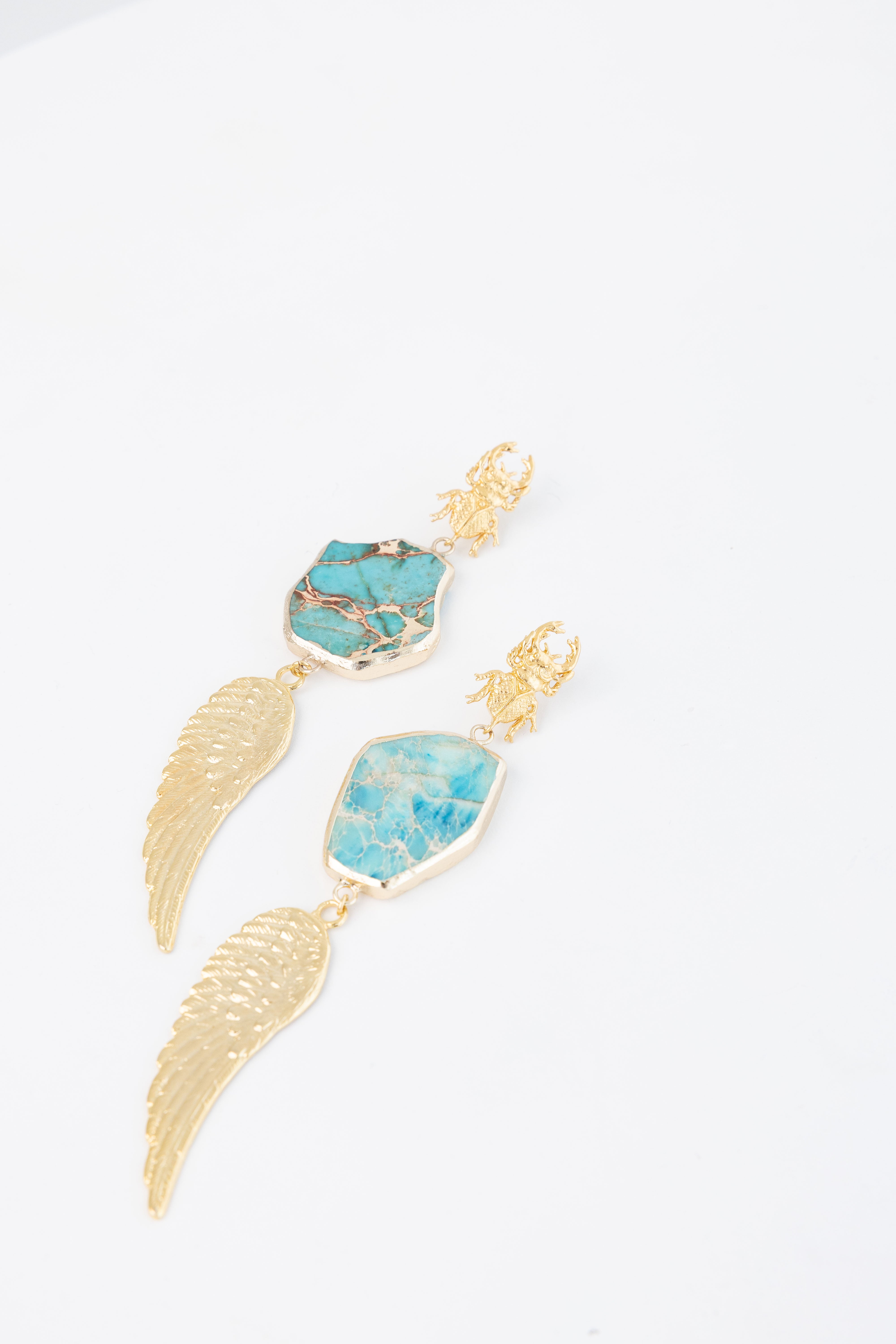 Aretes Amazonita Escarabajo