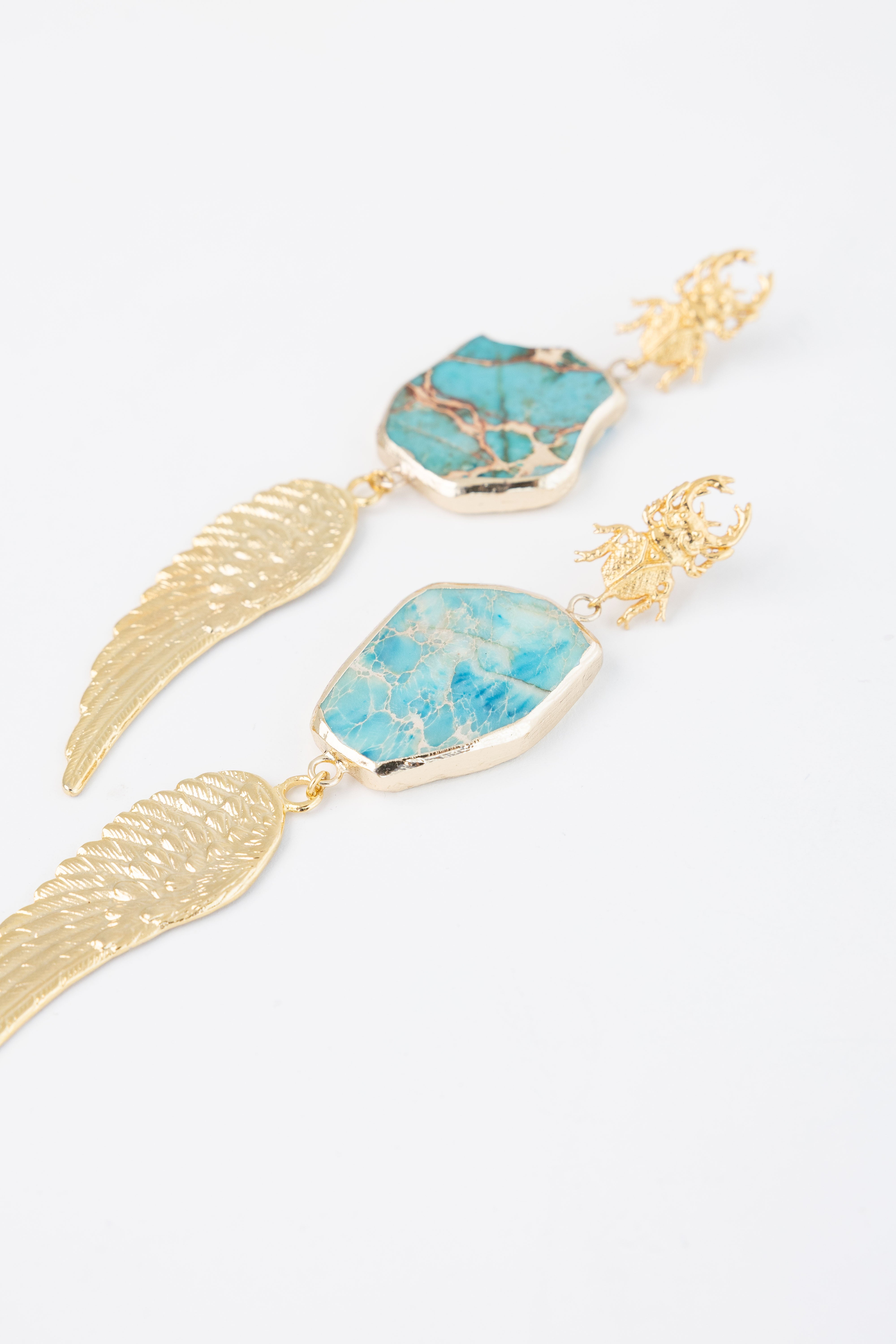 Aretes Amazonita Escarabajo