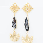 Aretes Nudo Geoda Cuarzo