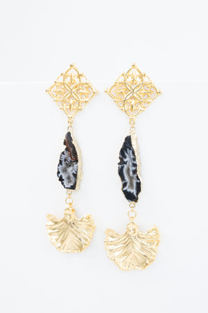 Aretes Nudo Geoda Cuarzo