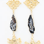 Aretes Nudo Geoda Cuarzo