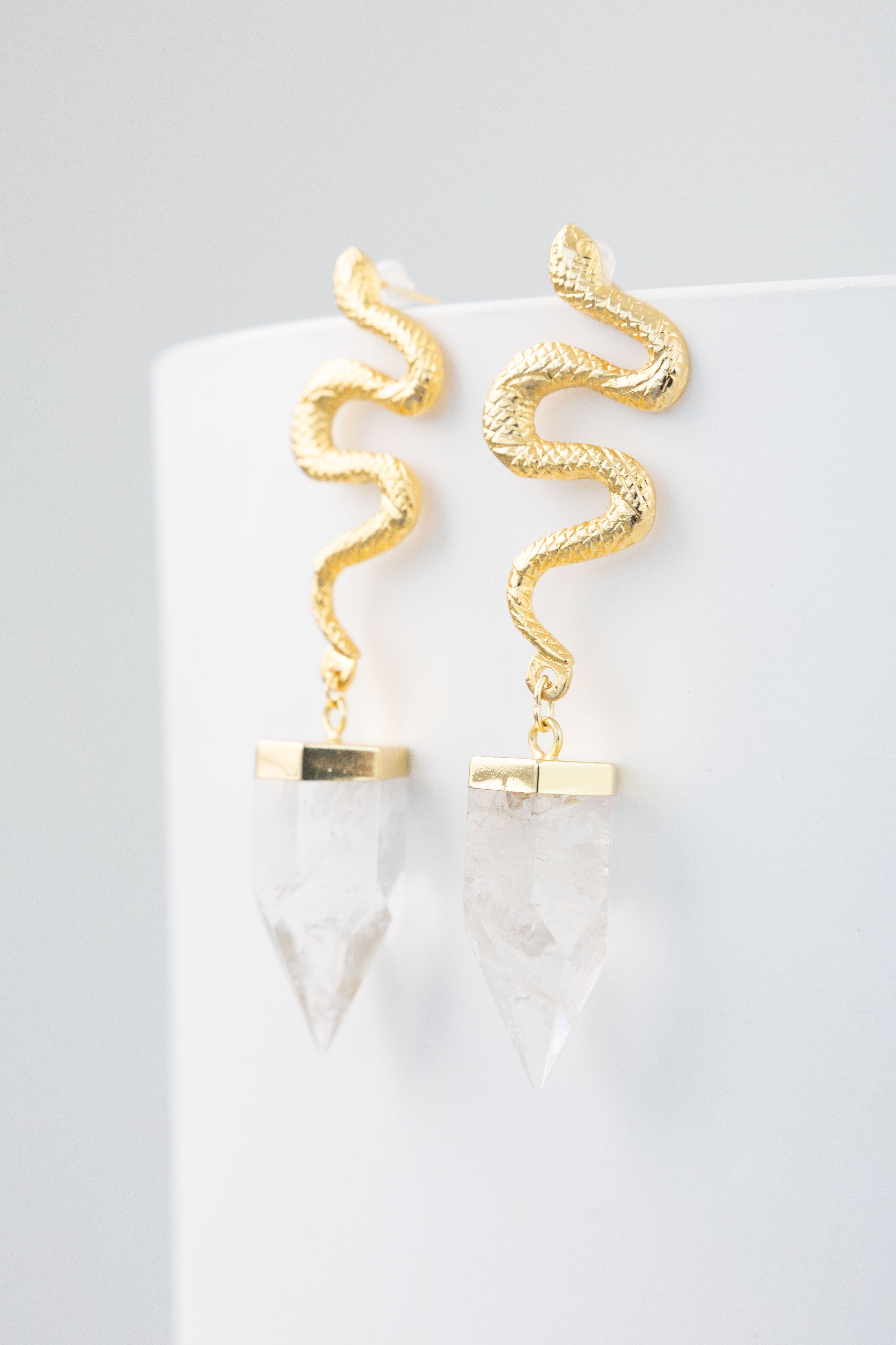 Aretes Serpiente Cuarzo