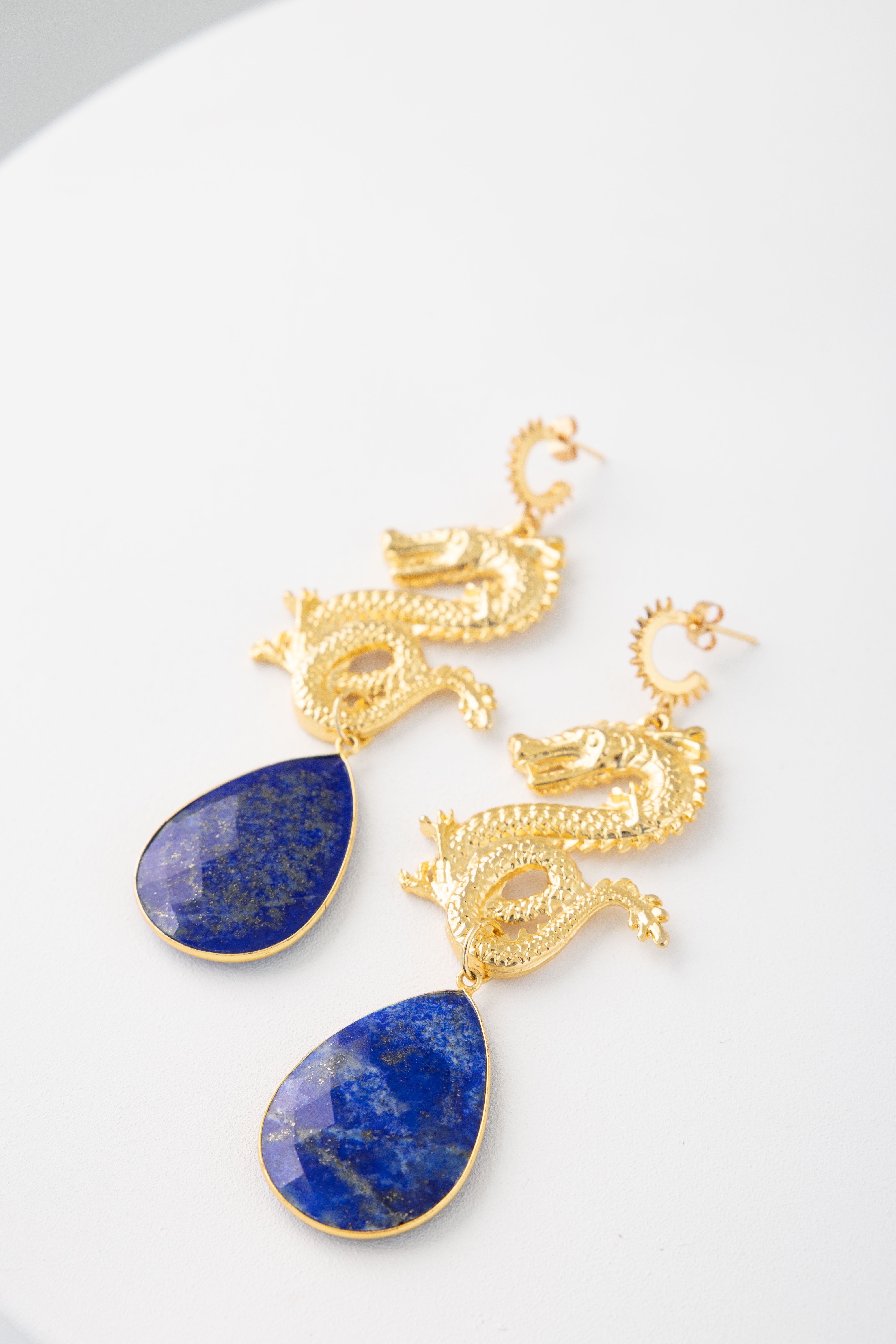 Aretes Dragon Lapislázuli
