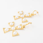 Aretes Cruz Perlas Modelo 3