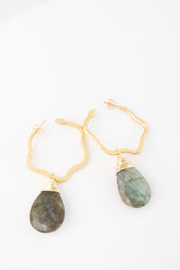 Aretes Serpientes Gota Labradorita