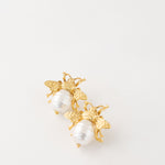 Aretes Abeja Perla Blanca