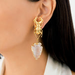 Aretes Escarabajo Cuarzo Flecha