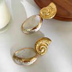 Aretes Caracol Concha Nácar