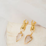 Aretes Escarabajo Cuarzo Flecha