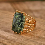 Anillo Garra con Piedras Naturales