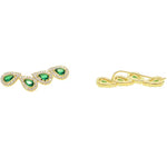 Ear Cuff Gota Esmeralda