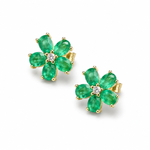 Aretes Flor Esmeralda Natural