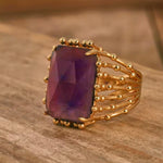 Anillo Garra con Piedras Naturales