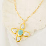 Collar Cruz NÁCAR Y TURQUESA