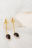 Aretes Espada Cruz Cuarzo Negro