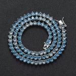 Collar Tenis Cristales Celestes y Azul