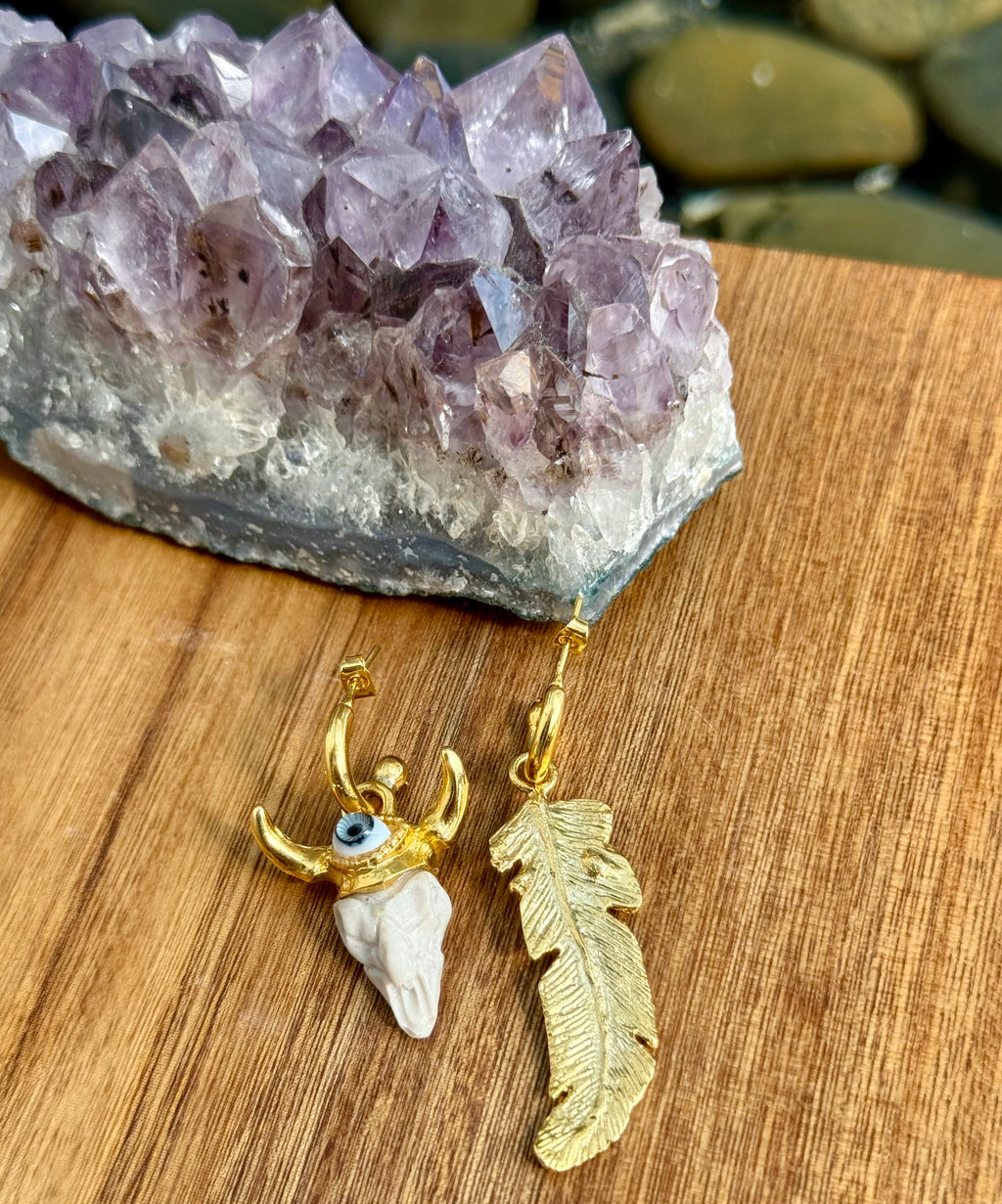 Aretes Toro y Pluma