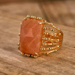 Anillo Garra con Piedras Naturales