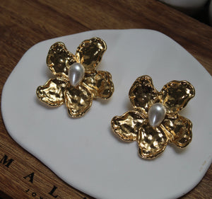 Aretes Flor Perla