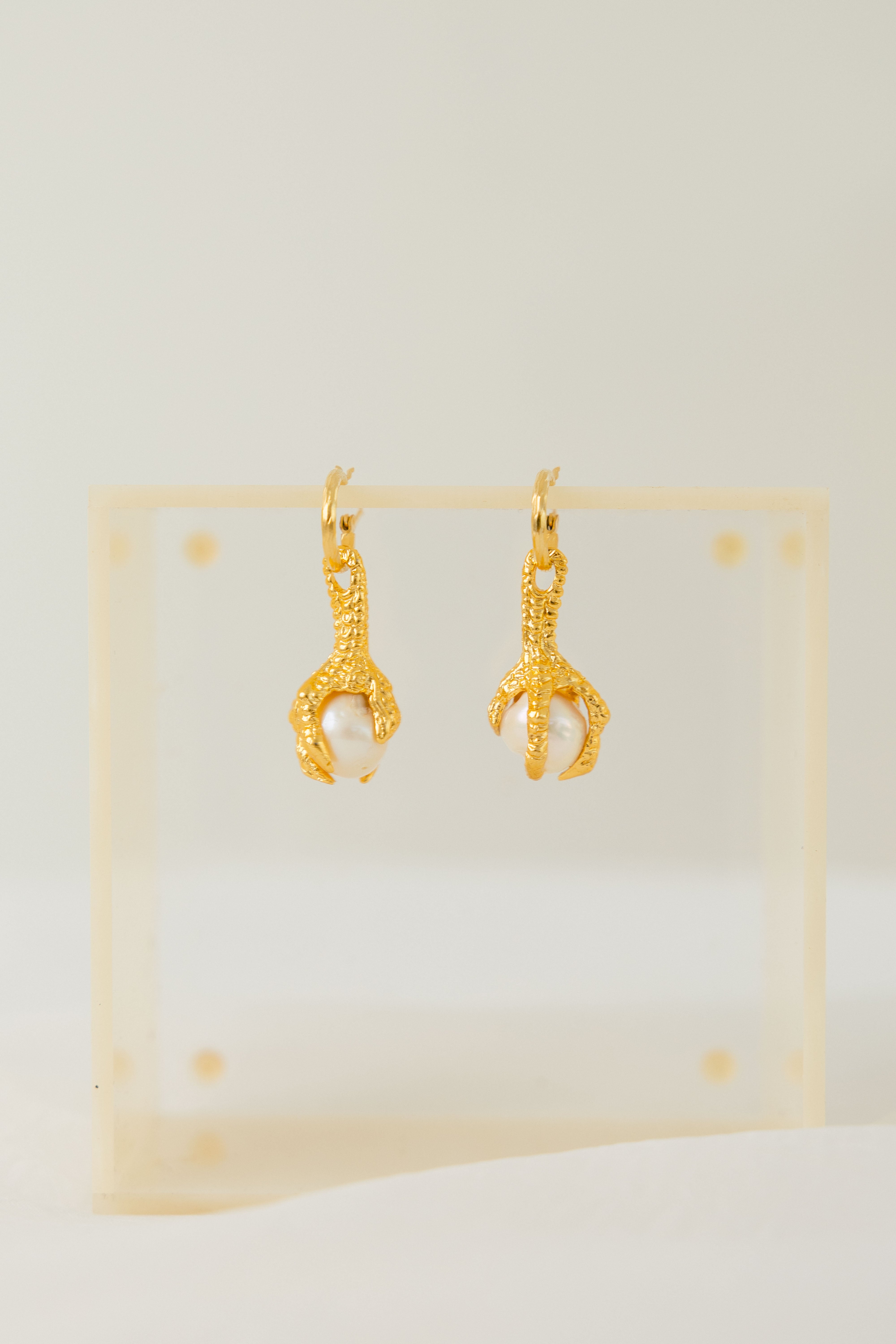 Aretes Garra Perla Cultivada