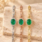 Pulsera Esmeralda Óvalo