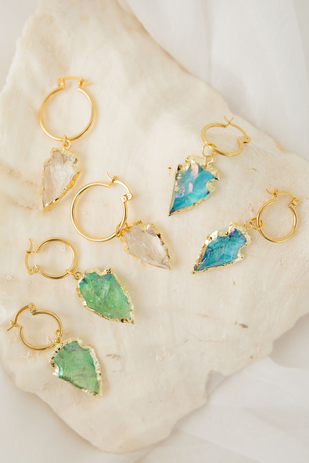 Arracadas Flecha Cuarzo