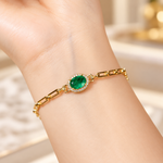 Pulsera Esmeralda Óvalo