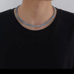 Collar Tenis Cristales Celestes y Azul