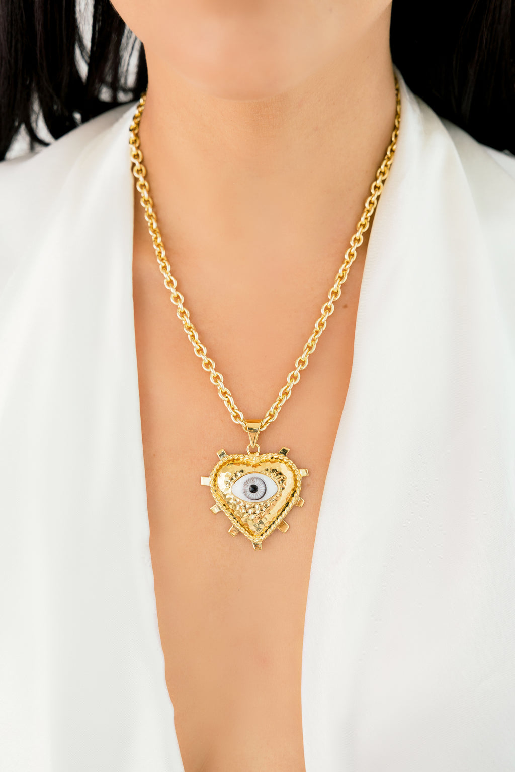 Collar corazón Ojo Azul M2