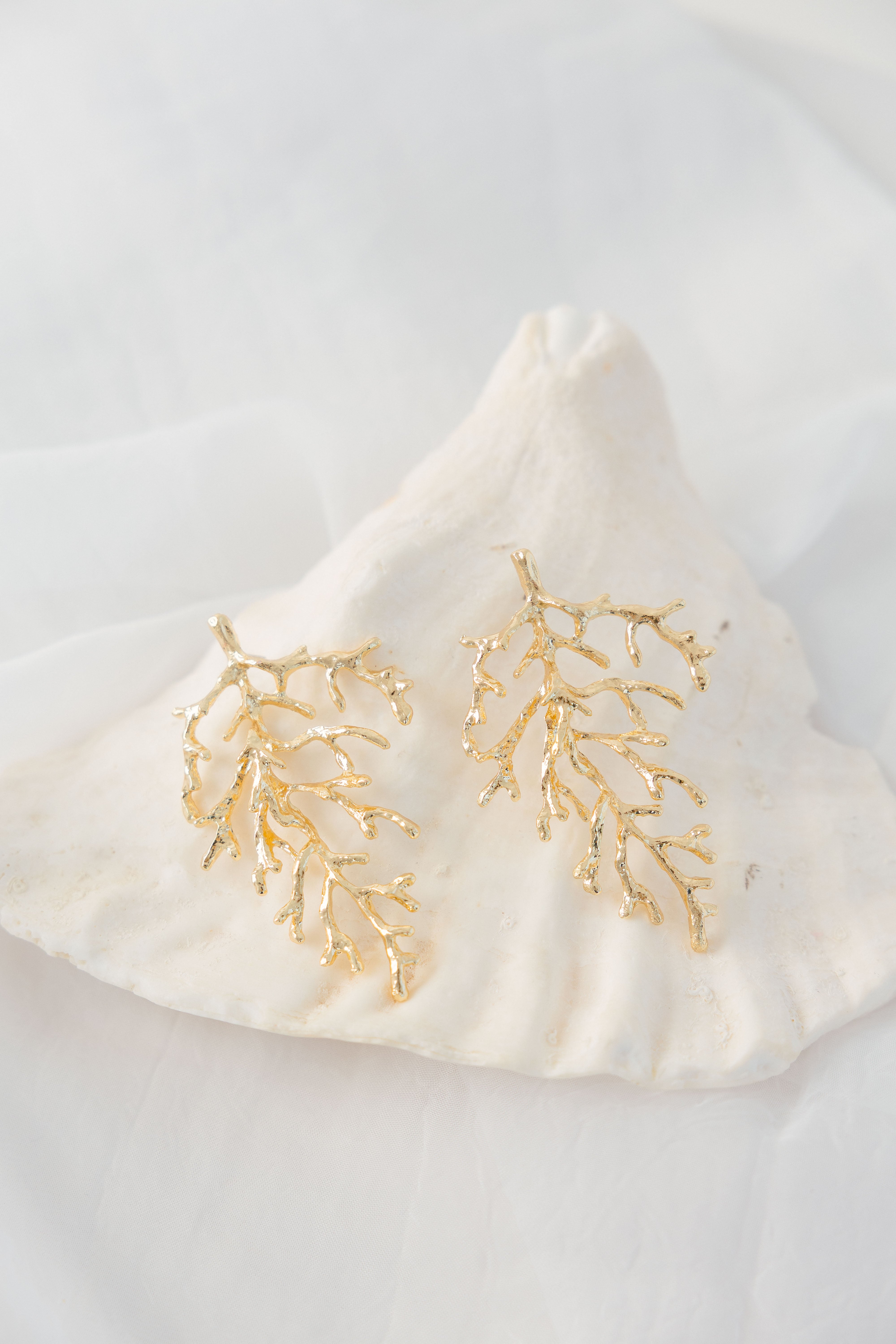 Aretes “Coral Dorado”