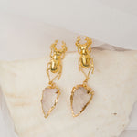 Aretes Escarabajo Cuarzo Flecha