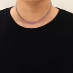 Collar tenis Zafiros Rosas