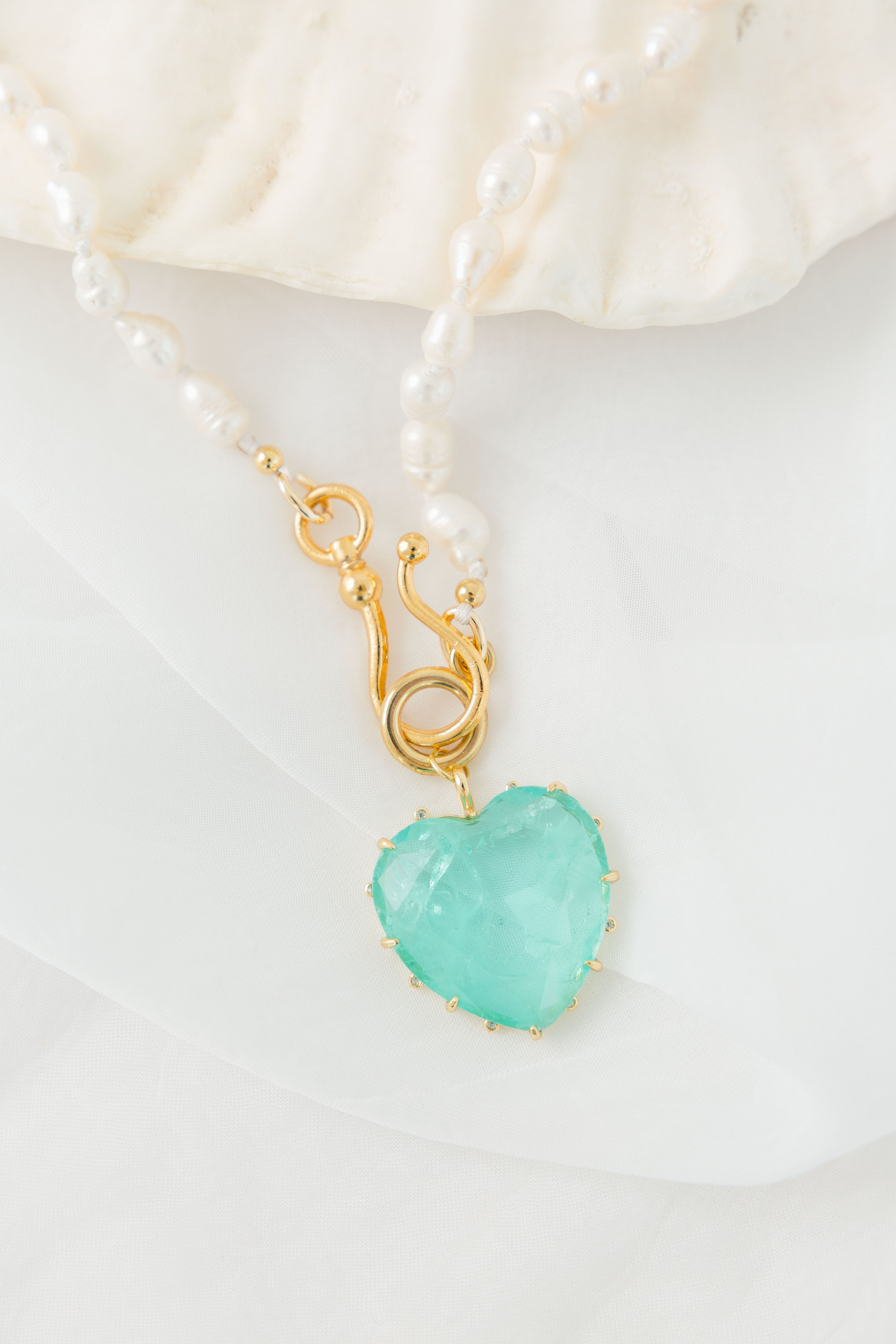 Collar de Perlas “Corazón Turmalina”