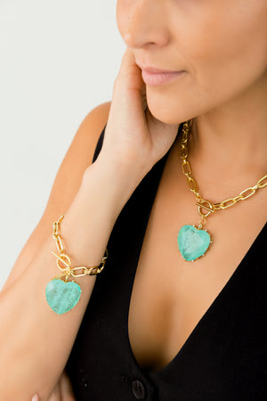 Pulsera Corazon Turmalina