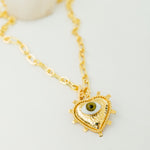 Collar Corazón Ojo Verde