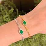 Pulsera Esmeralda Óvalo
