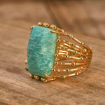 Anillo Garra con Piedras Naturales