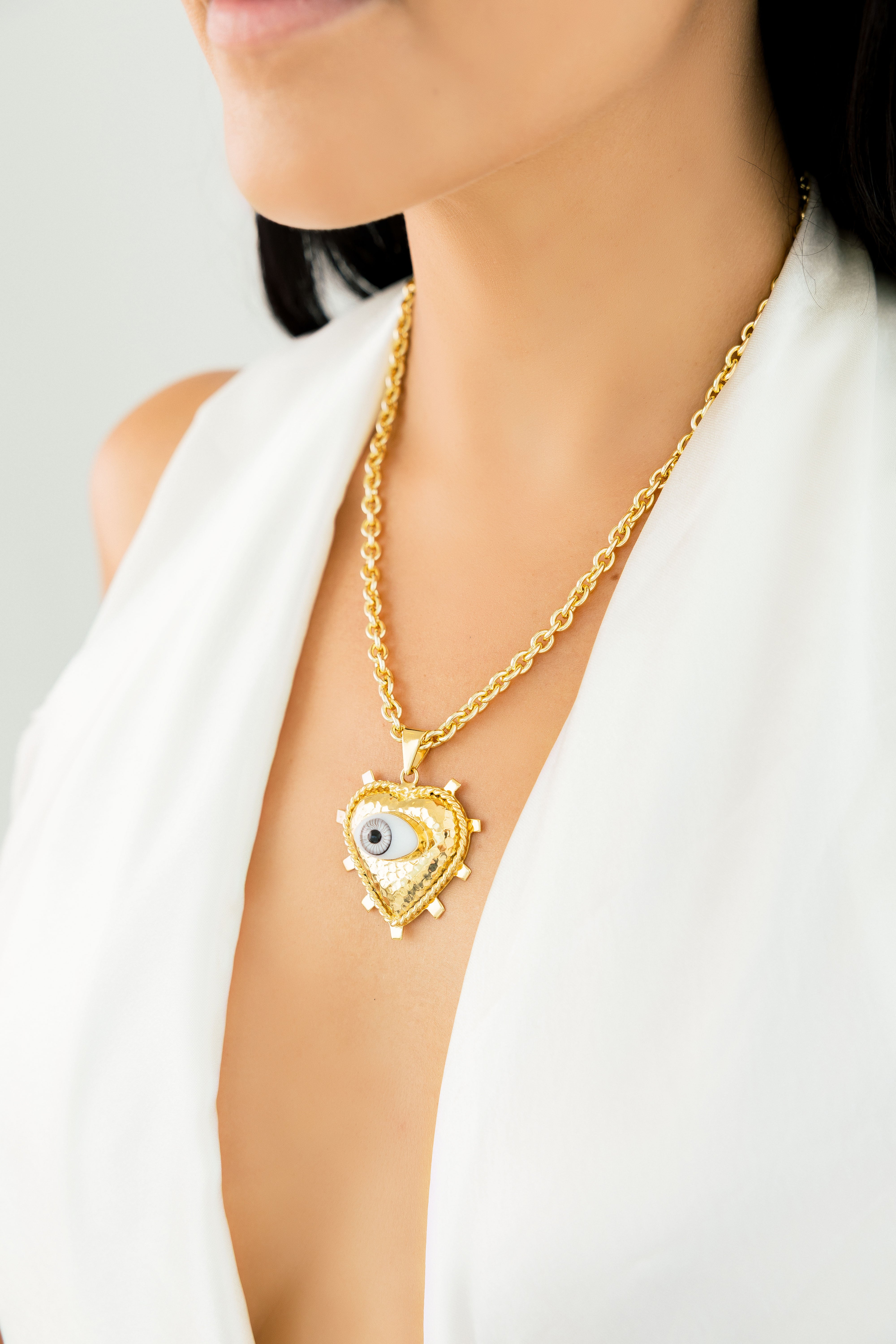 Collar corazón Ojo Azul M2