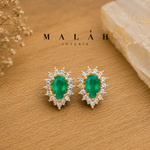 Aretes Gota Esmeralda Mini