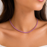 Collar tenis Zafiros Rosas